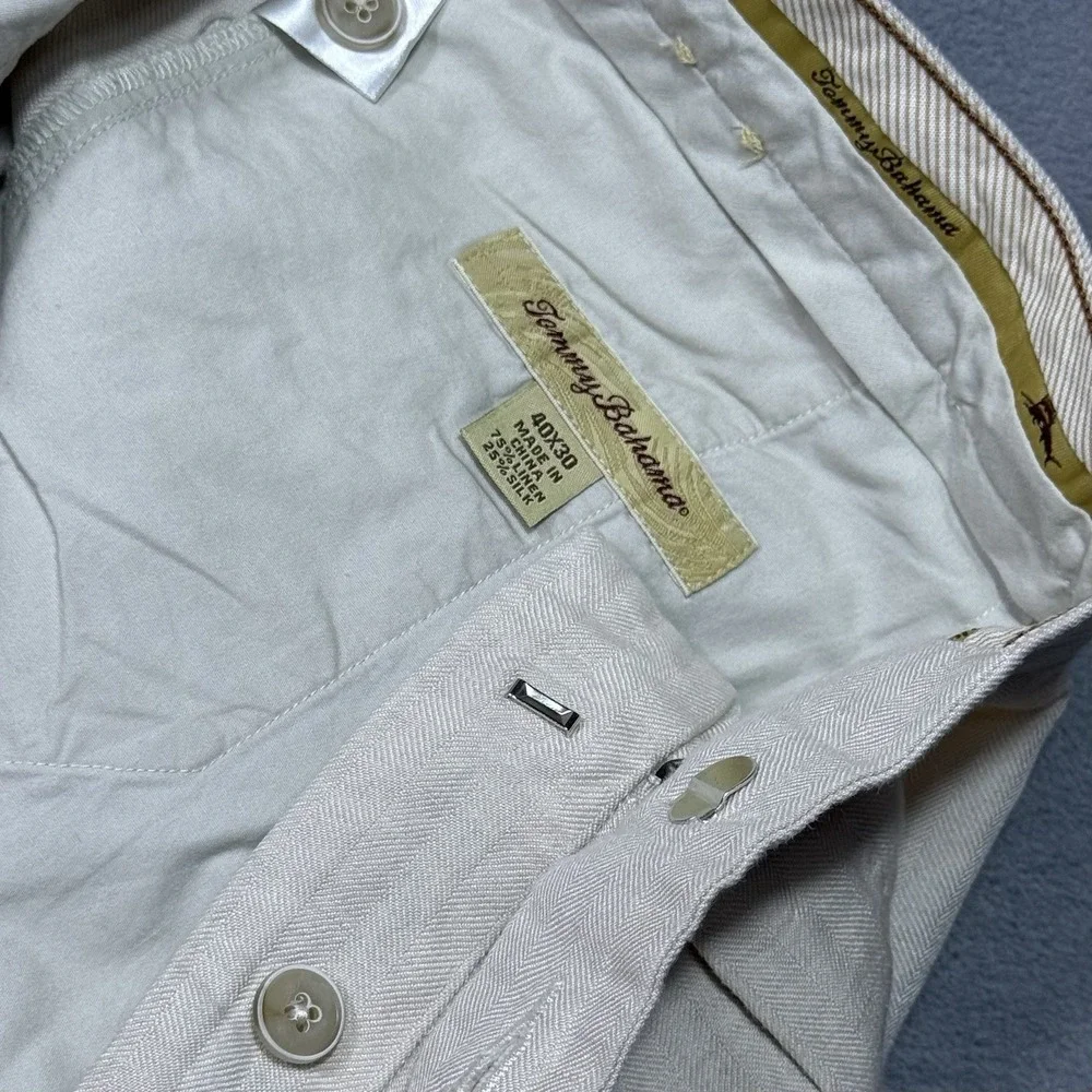 Tommy Bahama Pants Mens 40x30 Linen Silk Pleated Dadcore Quiet Luxury Normcore